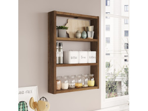 Mensola da parete in legno "PR1" - 43 x 9 x 60 cm - Noce 2