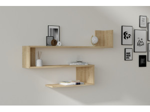 Mensola da parete in legno "Penne" - 120 x 20 x 71 cm - Rovere Zaffiro 2