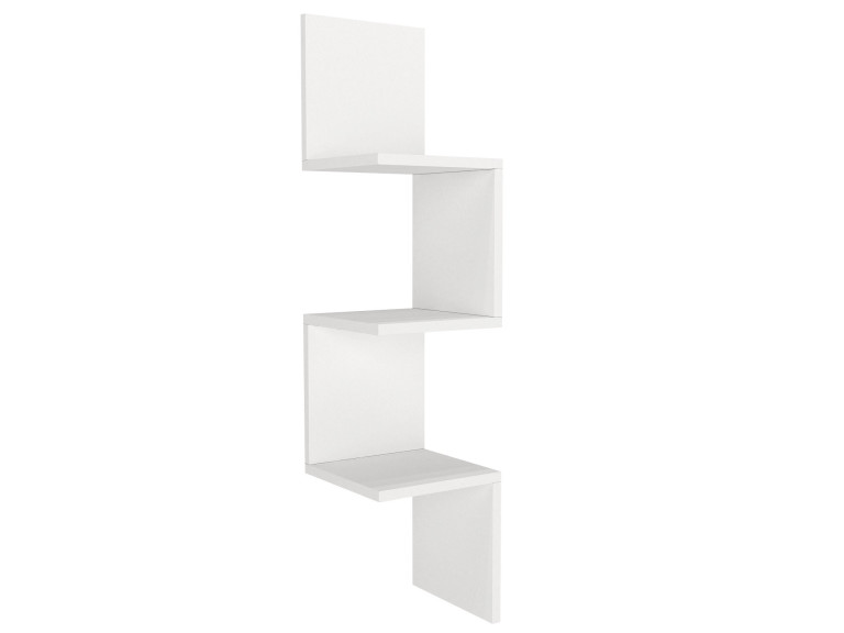 Mensola da parete in legno "Corner" - 25 x 25 x 105 cm - Bianco