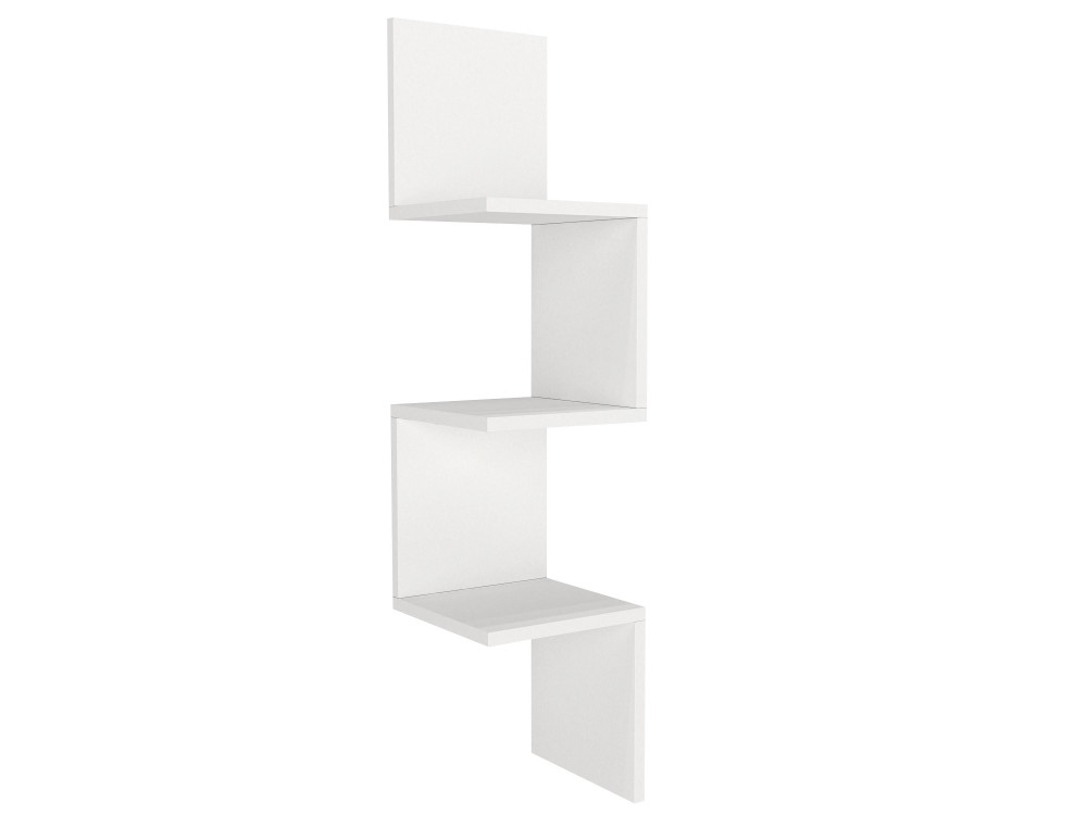 Mensola da parete in legno "Corner" - 25 x 25 x 105 cm - Bianco