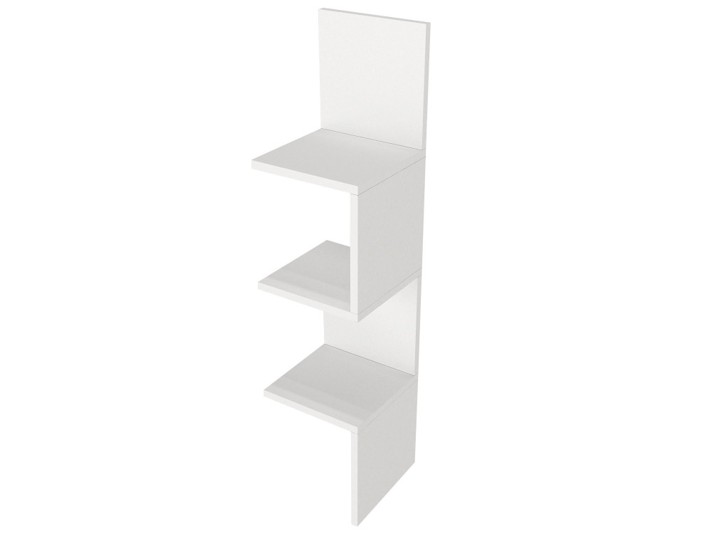 Mensola da parete in legno "Corner" - 25 x 25 x 105 cm - Bianco