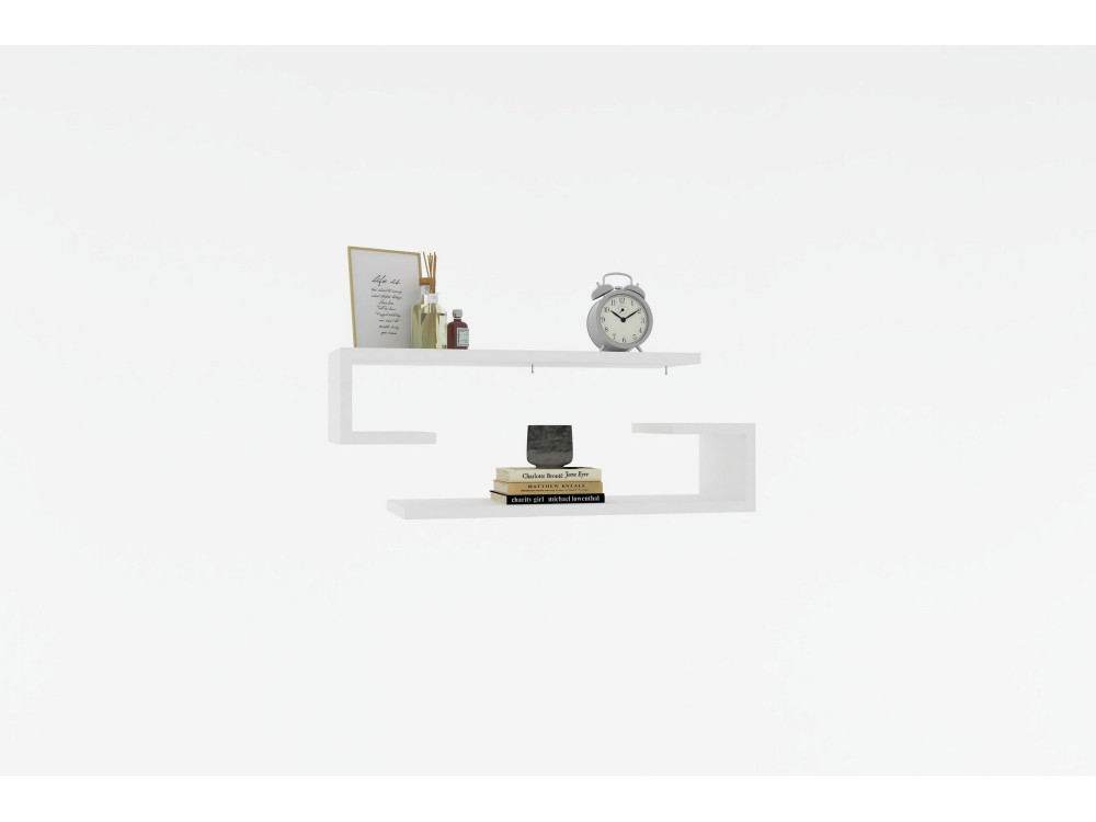 Mensola da parete in legno "Eldo" - 60 x 19 x 15 cm - Bianco