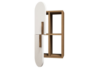 Mensola da parete in legno "Rose" - 35 x 22 x 60 cm - NoceBianco