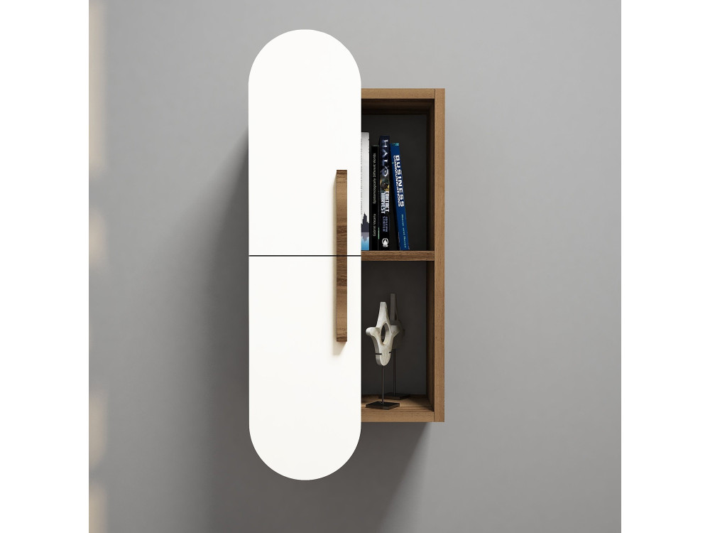 Mensola da parete in legno "Rose" - 35 x 22 x 60 cm - NoceBianco