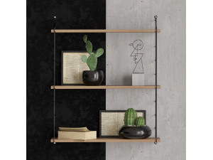 Mensola da parete in legno "Armoni" - 72 x 20 x 85 cm - Noce 2