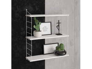 Mensola da parete in legno "Armoni" - 72 x 20 x 85 cm - Bianco 2