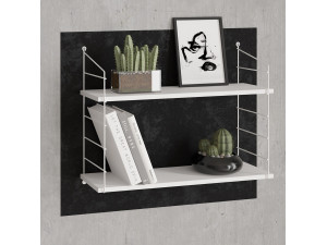 Mensola da parete in legno "Armoni" - 72 x 20 x 58 cm - Bianco 2