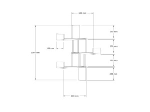 Mensola da parete in legno "Bombe" - 60 x 20 x 105 cm - Bianco
