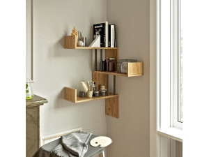 Mensola da parete in legno "VG17" - 60 x 60 x 109 cm - Pino Atlantico 2