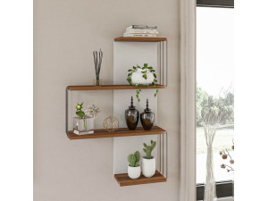 Mensola da parete in legno "Cambel" - 64 x 19 x 96 cm - Marrone 2