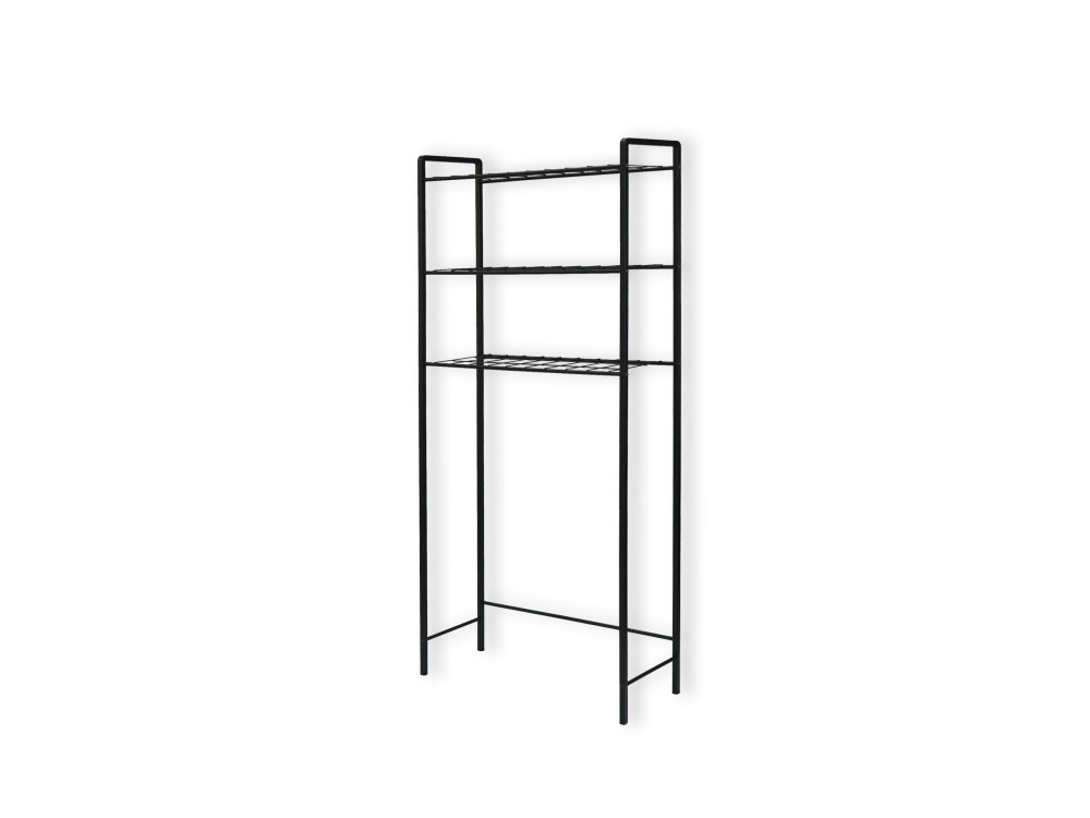 Armadio per lavatrice in metallo "Nigel" - 68 x 24 x 150 cm - Nero