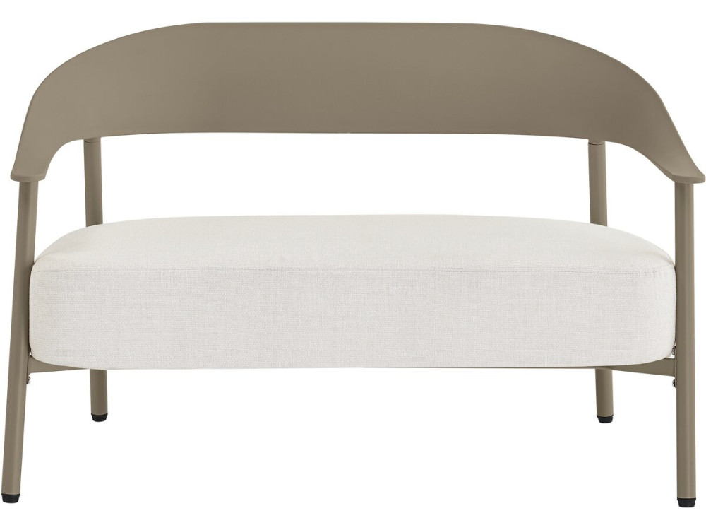 Divano da giardino in plastica e metallo "Céora" - 2 posti - Taupe