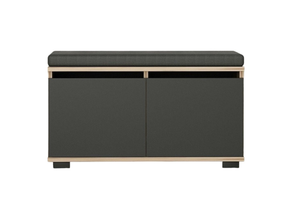 Scarpiera in legno "Drago" - 80 x 35 x 42 cm - Grigio antracite