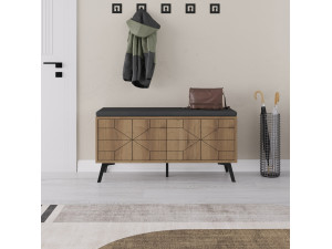 Scarpiera in legno "Dune" - 107 x 35 x 55 cm - Marrone 2