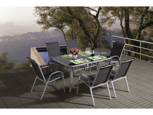 Salotto da giardino in textilene "Cordoba " - Phoenix -Grigio scuro 2