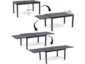 Set da pranzo da giardino estensibile "Lagos" - 200/320 x 105 x 76 cm - 12 sedie - Talpa 2