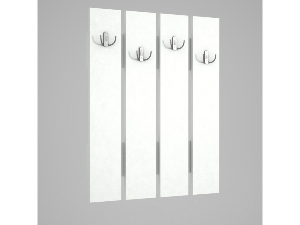 Appendiabiti da parete in legno "Anita" - 64 x 3 x 80 cm - Bianco