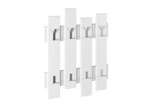 Appendiabiti da parete in legno "Wave" - 64 x 4 x 79 cm - Bianco