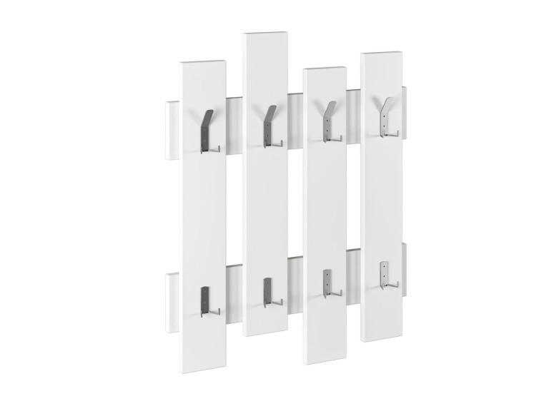 Appendiabiti da parete in legno "Wave" - 64 x 4 x 79 cm - Bianco