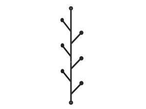 Appendiabiti a parete in metallo "Ponpon" - 22 x 5 x 94 cm - Nero