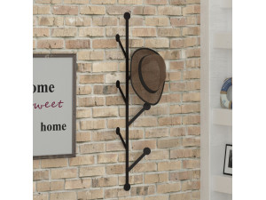 Appendiabiti a parete in metallo "Ponpon" - 22 x 5 x 94 cm - Nero 2