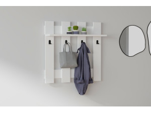 Appendiabiti da parete in legno "Carina" - 70 x 14 x 70 cm - Bianco 2