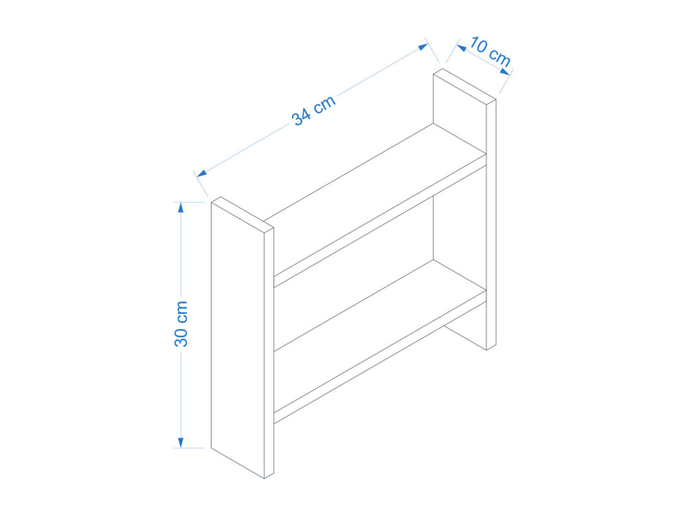 Scaffale da cucina in legno "Denver" - 34 x 10 x 30 cm - Saphir