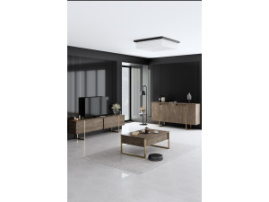Set di mobili da salotto in legno "Luxe" - 160 x 35 x 80 cm - Marrone 2