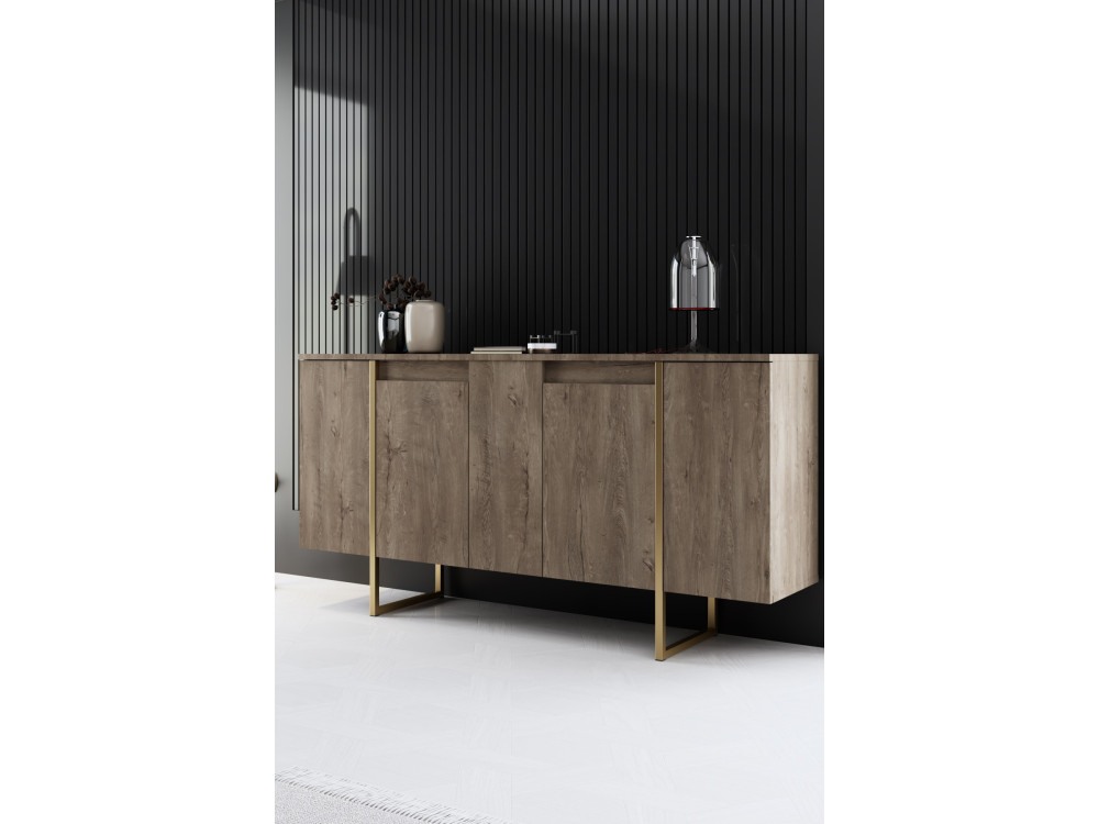 Set di mobili da salotto in legno "Luxe" - 160 x 35 x 80 cm - Marrone