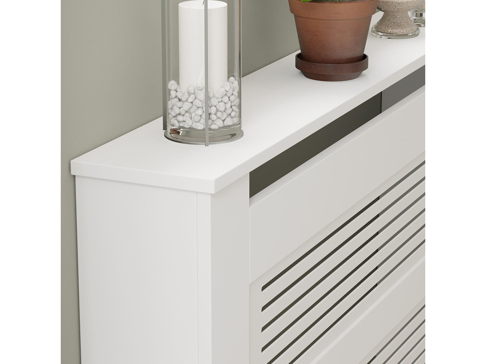 Armadio per radiatori in legno "Termora" 112 x 19 x 82 cm - Bianco