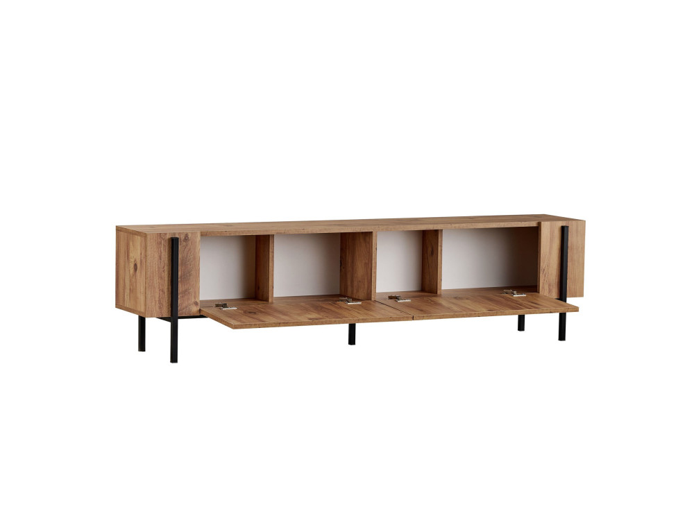 Supporto TV in legno "Nexus" - 180 x 30 x 45 cm - Pino Atlantico / Nero
