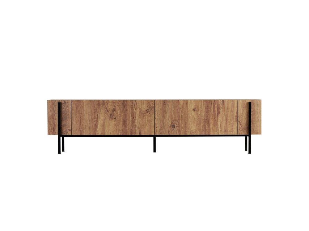Supporto TV in legno "Nexus" - 180 x 30 x 45 cm - Pino Atlantico / Nero