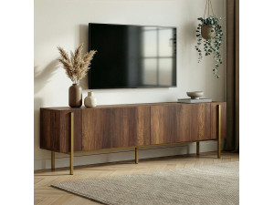 Porta TV in legno "Nexus" - 180 x 30 x 45 cm - Noce barocco oro 2