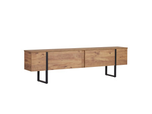 Porta TV in legno "Onera" - 180 x 30 x 50 cm - Pino Atlantico / Nero