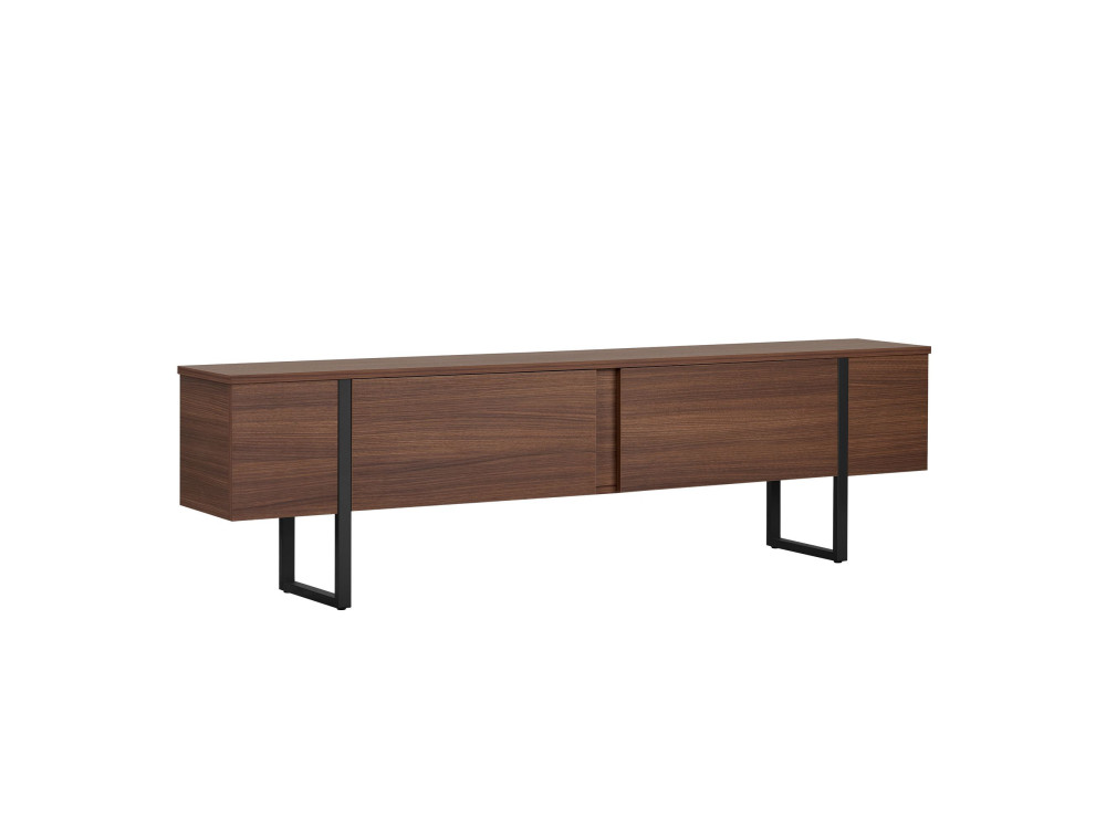 Porta TV in legno "Onera" - 180 x 30 x 50 cm - Noce / Nero