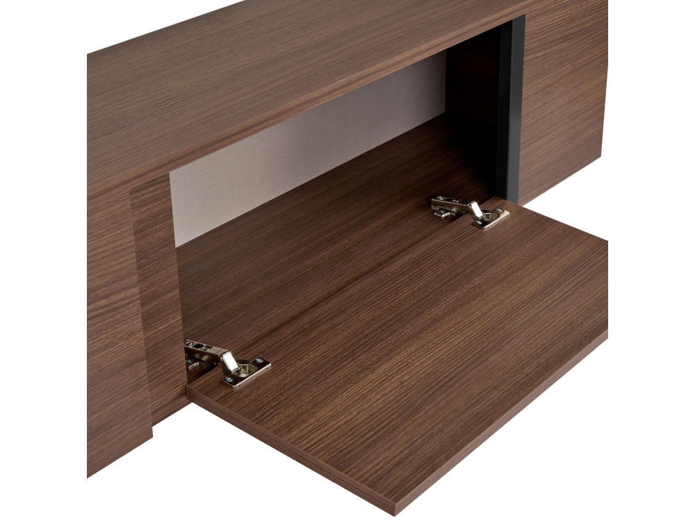 Porta TV in legno "Onera" - 180 x 30 x 50 cm - Noce / Nero