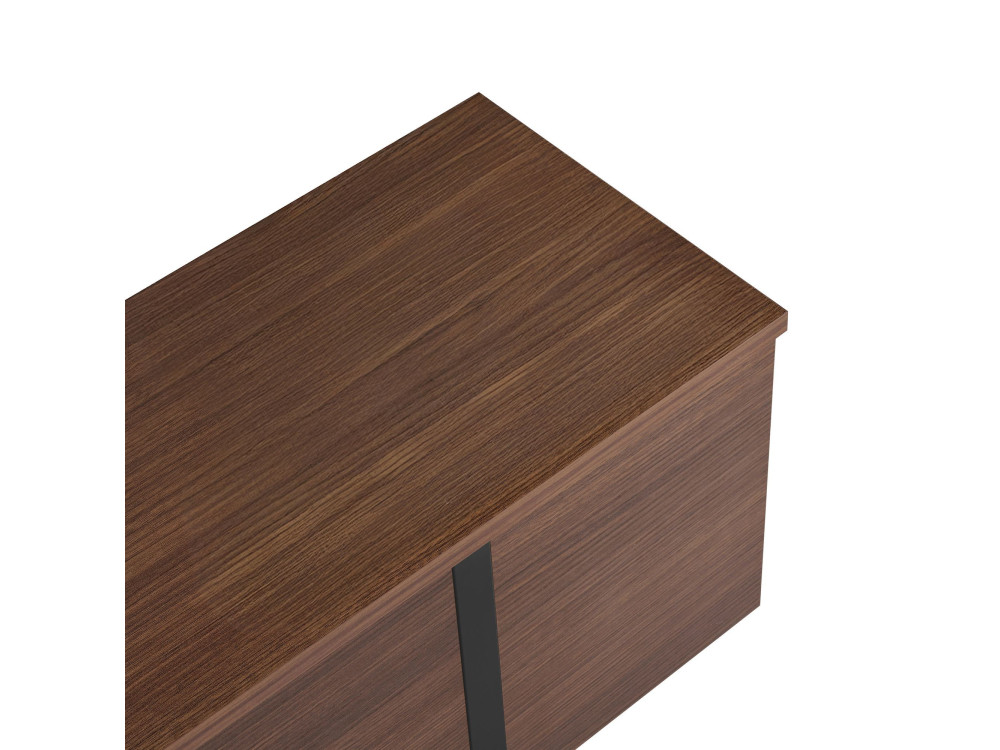Porta TV in legno "Onera" - 180 x 30 x 50 cm - Noce / Nero