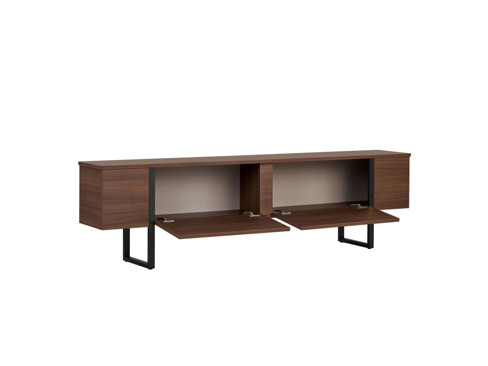 Porta TV in legno "Onera" - 180 x 30 x 50 cm - Noce / Nero