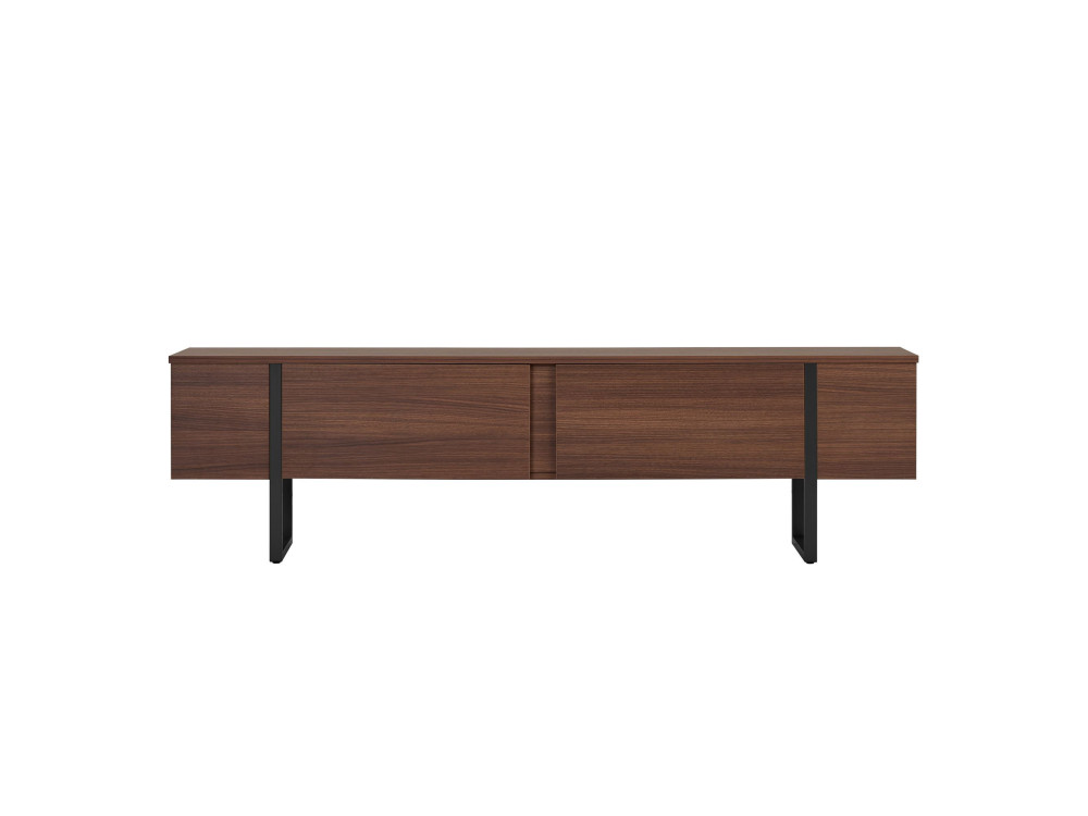 Porta TV in legno "Onera" - 180 x 30 x 50 cm - Noce / Nero