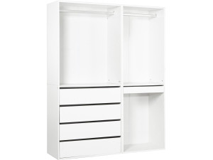Kit dressing modulable avec penderie, tiroirs et rangements "Opéra" - 2 éléments - Blanc