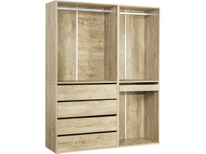 Kit dressing modulable avec penderie, tiroirs et rangements "Opéra" - 2 éléments - Beige