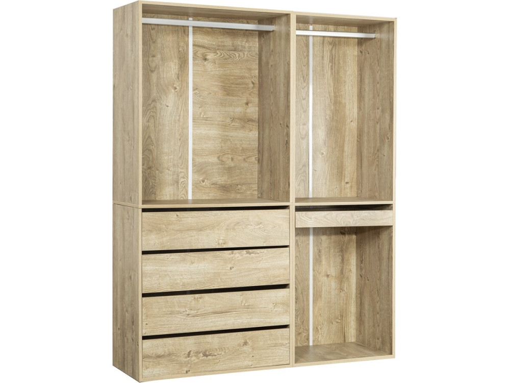 Kit dressing modulable avec penderie, tiroirs et rangements "Opéra" - 2 éléments - Beige