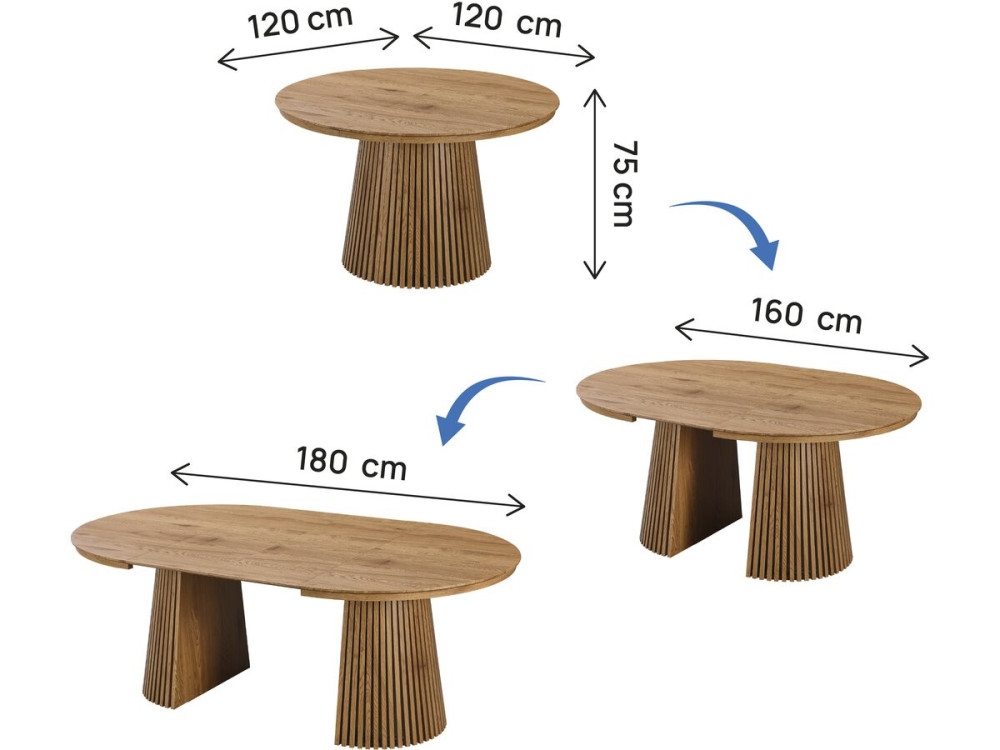 Tavolo da pranzo allungabile in legno "Sylva" - 120/200 cm - Posti a sedere da 4 a 8 - Marrone