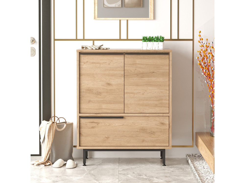 Scarpiera in legno "Calvin" - 74 x 35 x 90 cm - Marrone