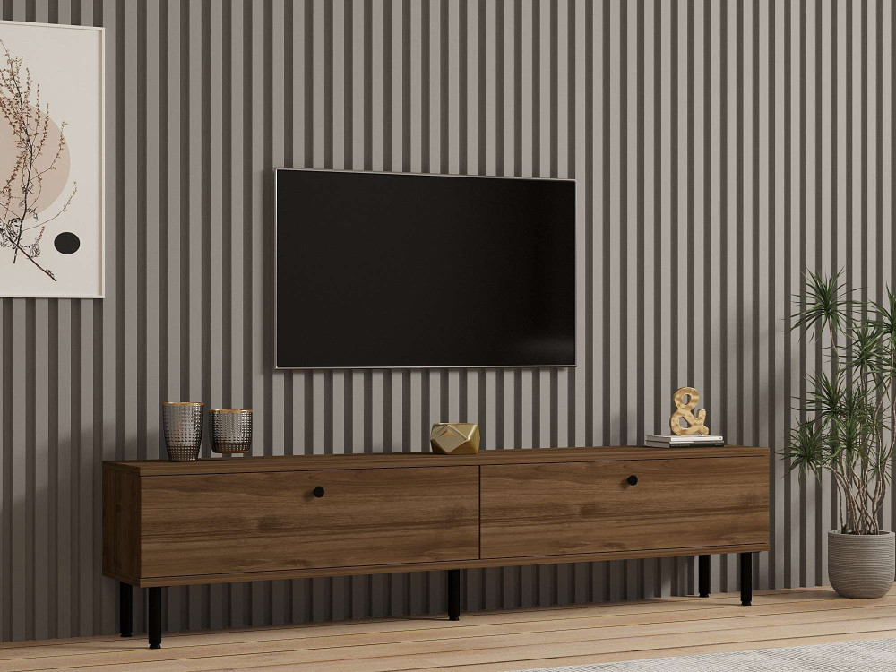 Porta TV in legno "Nantes" - 160 x 25 x 37 cm - Marrone