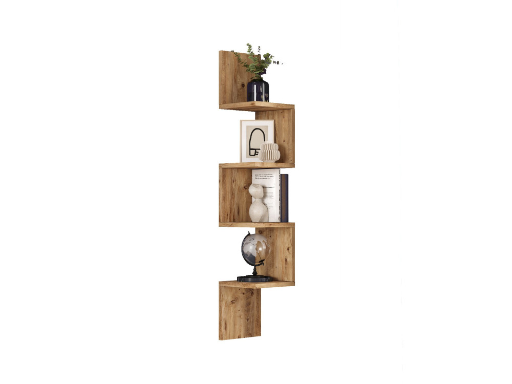 Mensola da parete in legno "Lula" - 22 x 22 x 117 cm - Marrone