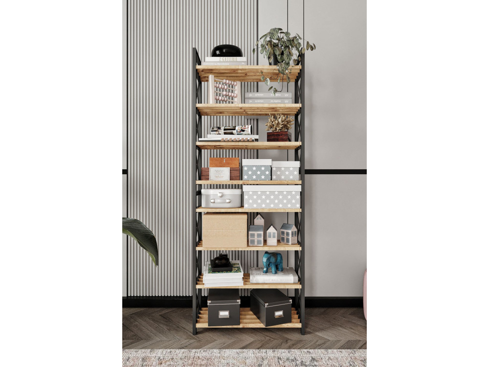 Libreria in legno "Plastic" - 46 x 18 x 128 cm - Nero