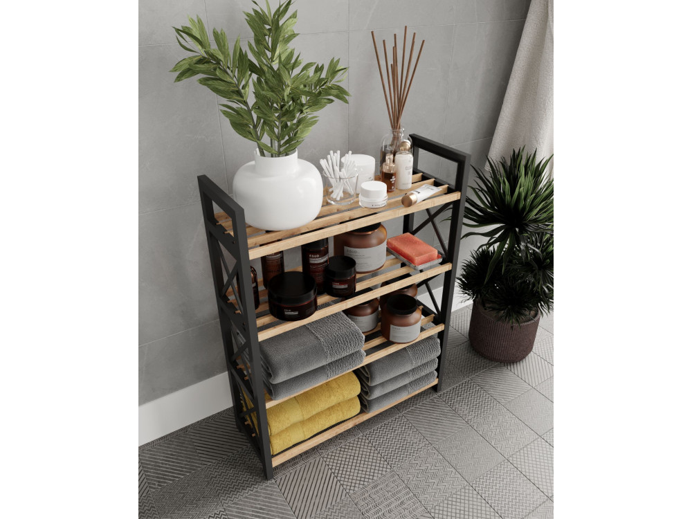 Libreria in legno "Plastic" - 46 x 18 x 64 cm - Nero