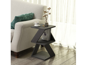 Tavolino in legno "Albeni" - 30 x 30 x 54 cm - Nero 2