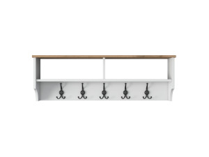 Appendiabiti in legno "Pino" - 120 x 22 x 37 cm - Bianco